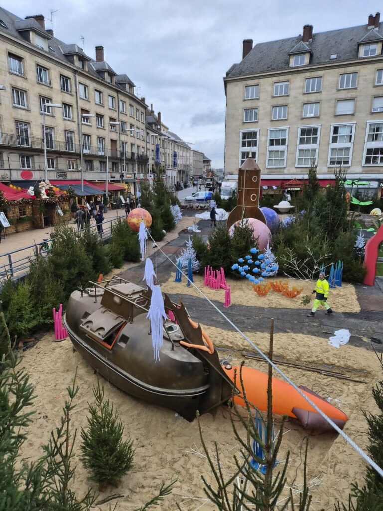 scénographie du marché de Noël d'Amiens, partie 20000 lieux sous les mers