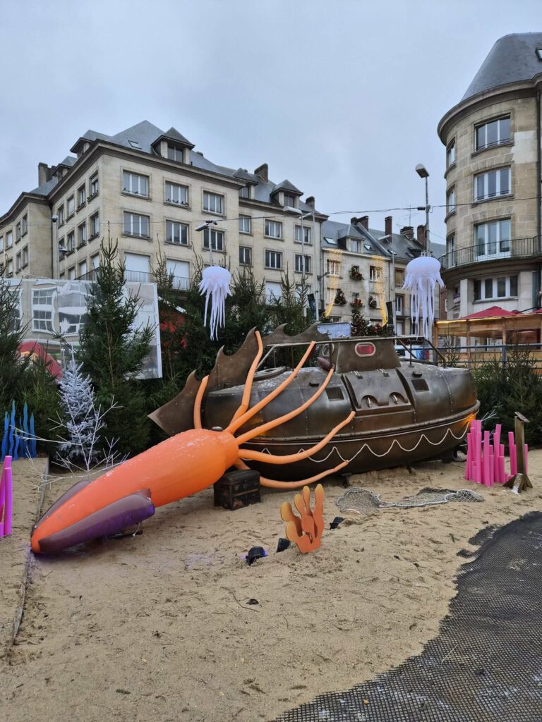 scénographie du marché de Noël d'Amiens, partie 20000 lieux sous les mers