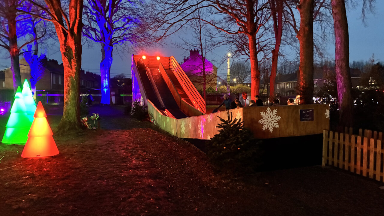 piste de luge d'hiver