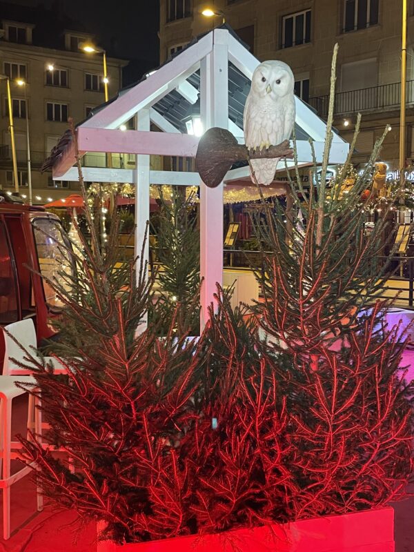 décor de thème montagne pour un marché de Noël