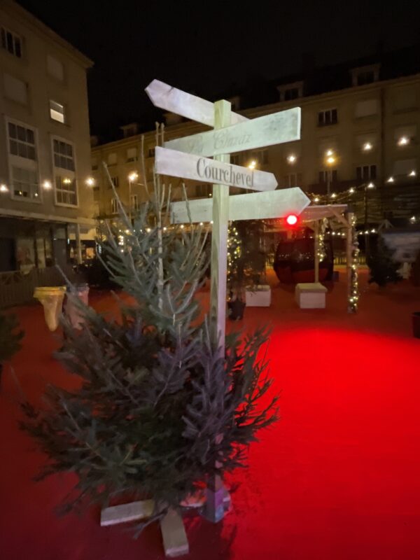 décor de thème montagne pour un marché de Noël