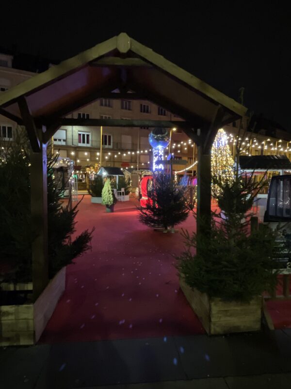 décor de thème montagne pour un marché de Noël