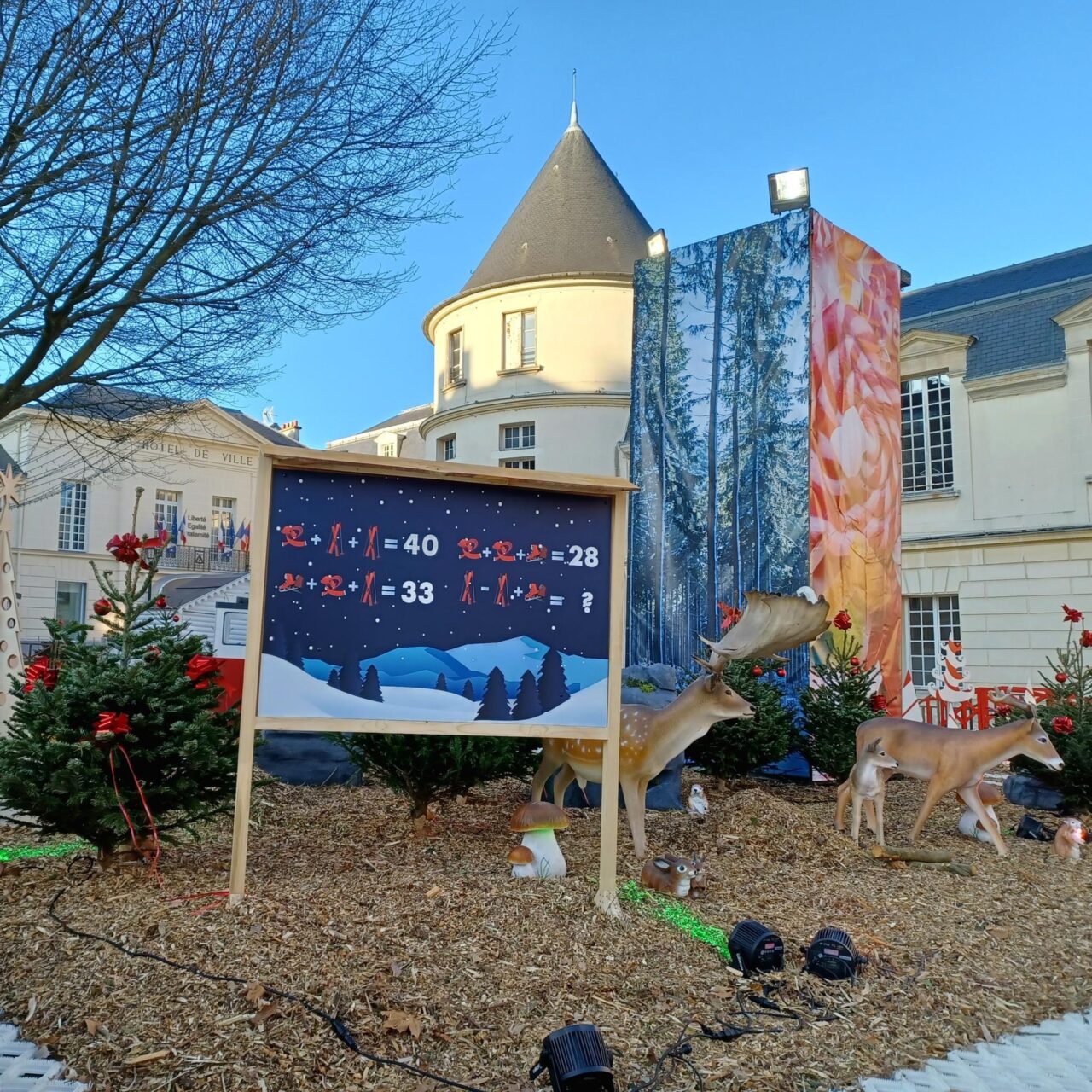 décor de montagne avec animaux