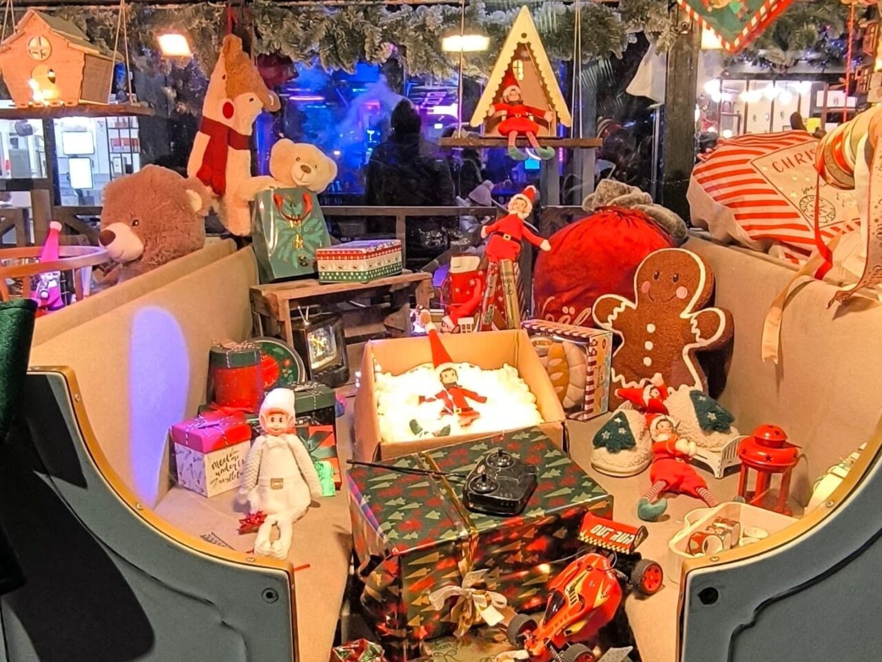 décoration pour un marché de Noël féérique