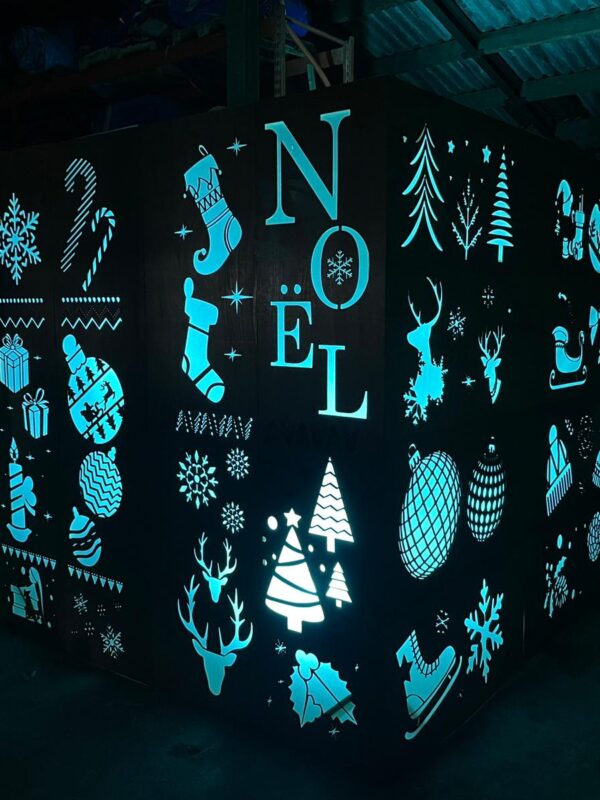 décoration pour un marché de Noël féérique