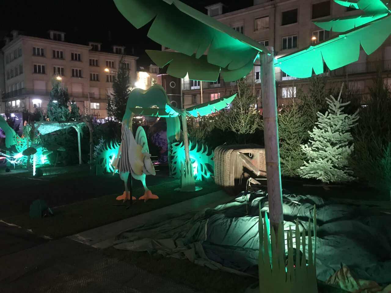 décor illuminé sur le thème de l'ile mystérieuse