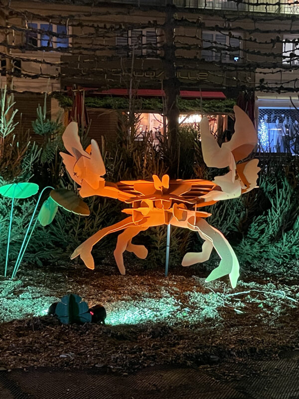 décor illuminé avec crabe impressionnant