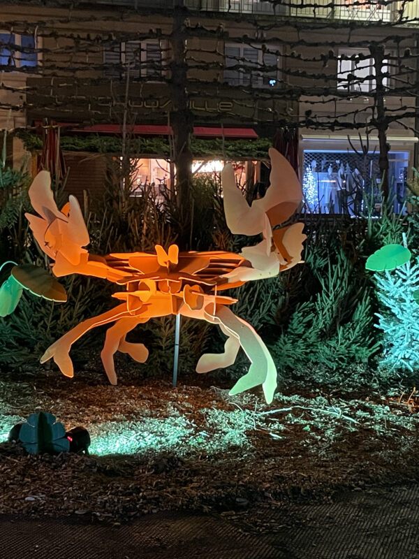 décor illuminé avec crabe impressionnant