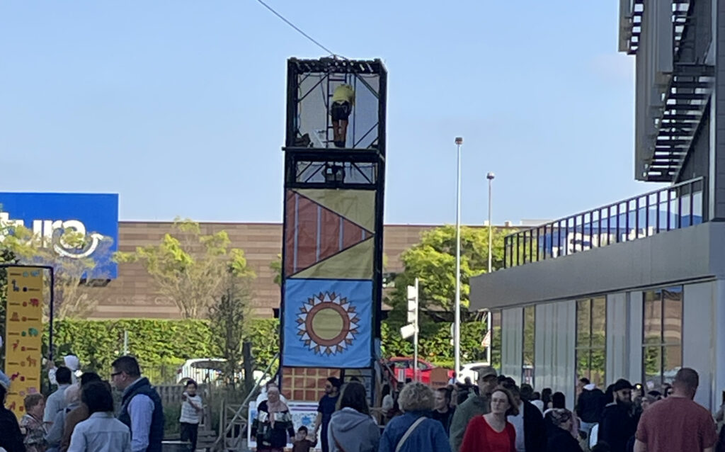 tour ludique et tyrolienne à l'inauguration du village Kiabi